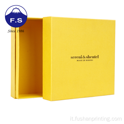 Scatole rigide gialle personalizzate con lusso del coperchio